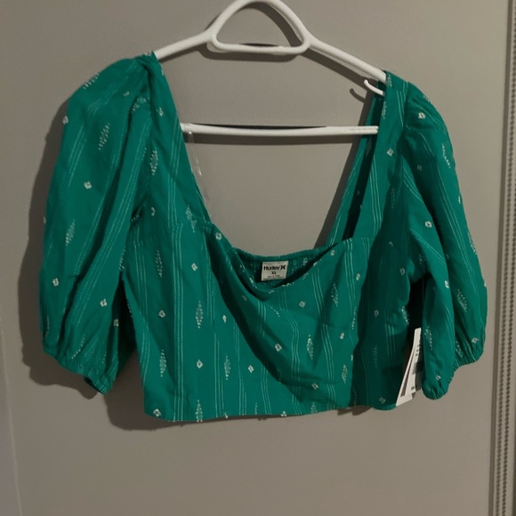 Hurley Green & White Top XL NWT - Picture 7 of 7